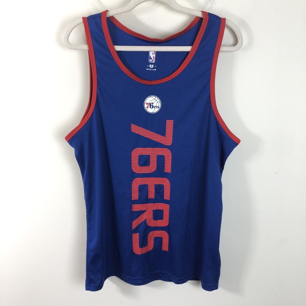 Philadelphia 76ers NBA U Joel Embiid #21 Tank Top Men's Sz M Blue NBA Basketball